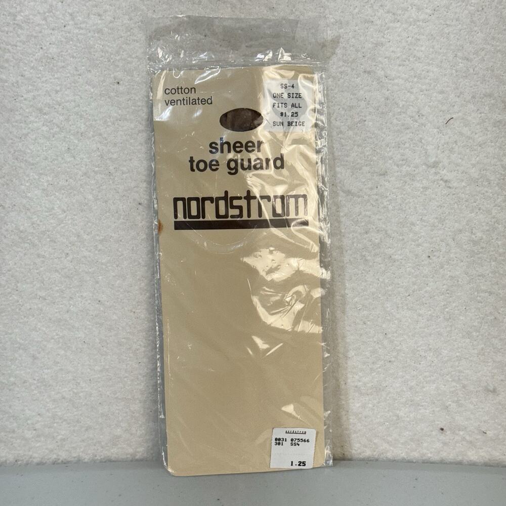 Nordstrom Cotton Ventilated Sheer Toe Guard One Size Sun Beige Style SS-4 VTG